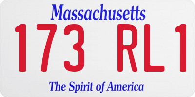 MA license plate 173RL1
