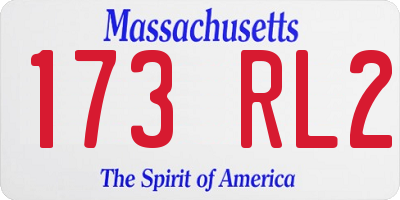 MA license plate 173RL2