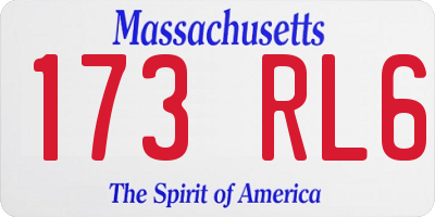 MA license plate 173RL6