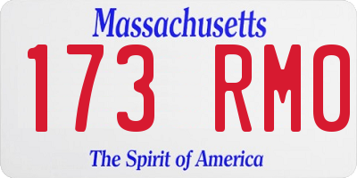 MA license plate 173RM0