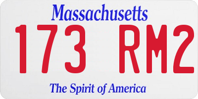 MA license plate 173RM2