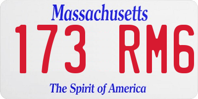 MA license plate 173RM6