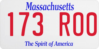 MA license plate 173RO0