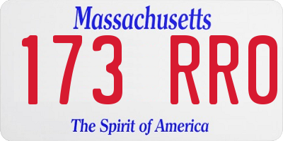 MA license plate 173RR0