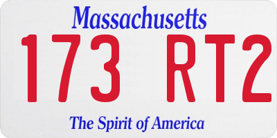 MA license plate 173RT2