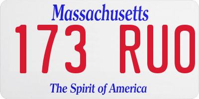 MA license plate 173RU0