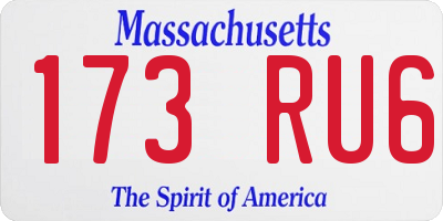 MA license plate 173RU6