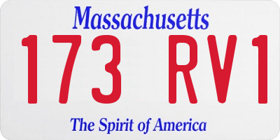 MA license plate 173RV1