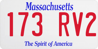 MA license plate 173RV2
