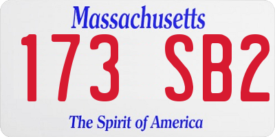 MA license plate 173SB2