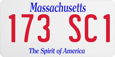 MA license plate 173SC1
