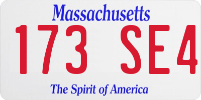 MA license plate 173SE4