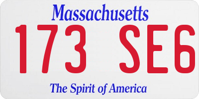 MA license plate 173SE6