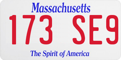 MA license plate 173SE9