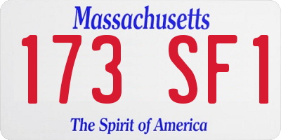 MA license plate 173SF1