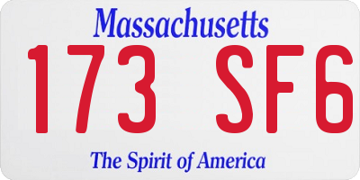MA license plate 173SF6