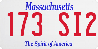 MA license plate 173SI2