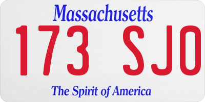 MA license plate 173SJ0