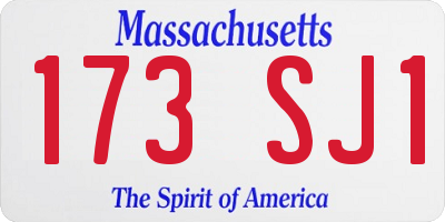 MA license plate 173SJ1