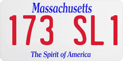 MA license plate 173SL1