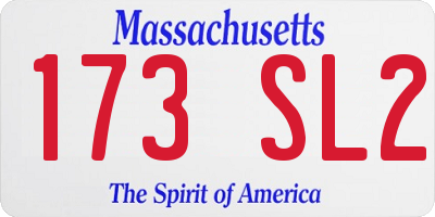 MA license plate 173SL2