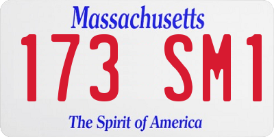 MA license plate 173SM1