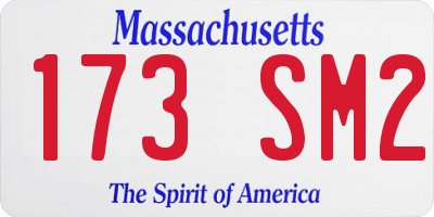 MA license plate 173SM2