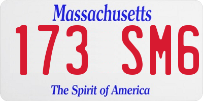 MA license plate 173SM6
