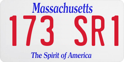 MA license plate 173SR1