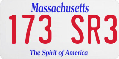 MA license plate 173SR3