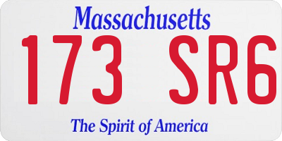 MA license plate 173SR6