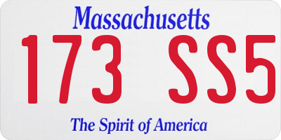 MA license plate 173SS5
