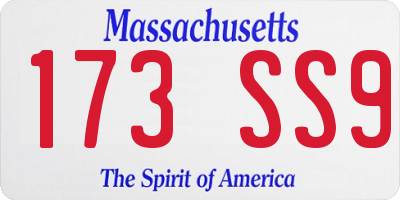 MA license plate 173SS9