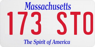 MA license plate 173ST0