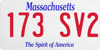 MA license plate 173SV2