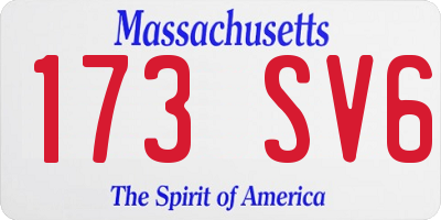 MA license plate 173SV6