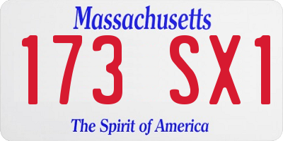 MA license plate 173SX1
