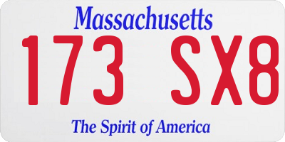 MA license plate 173SX8