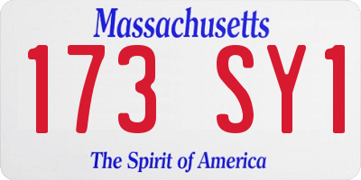 MA license plate 173SY1