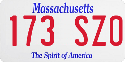 MA license plate 173SZ0