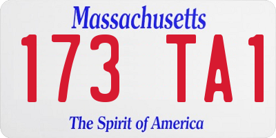 MA license plate 173TA1