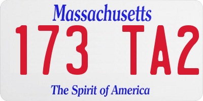 MA license plate 173TA2