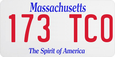 MA license plate 173TC0