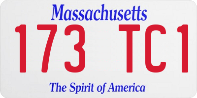 MA license plate 173TC1