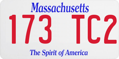 MA license plate 173TC2