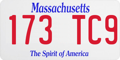 MA license plate 173TC9