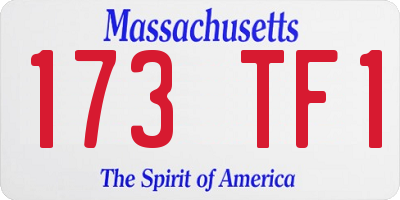 MA license plate 173TF1