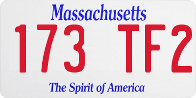 MA license plate 173TF2