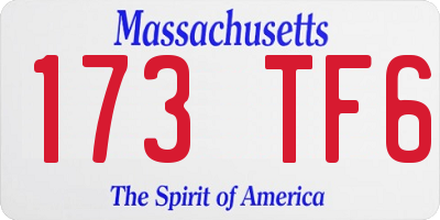 MA license plate 173TF6