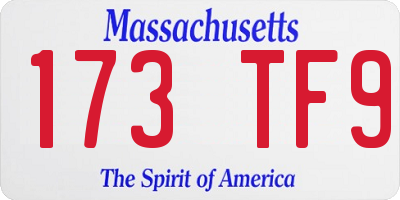 MA license plate 173TF9
